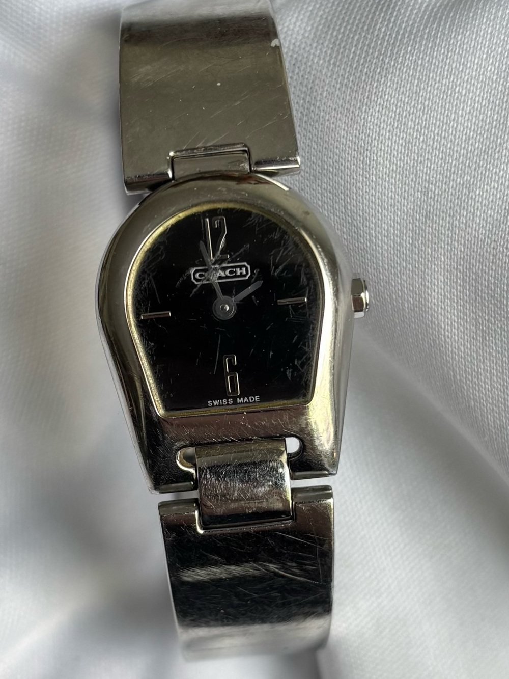 Coach Silver-Tone Women’s Bracelet Watch with Black Dial